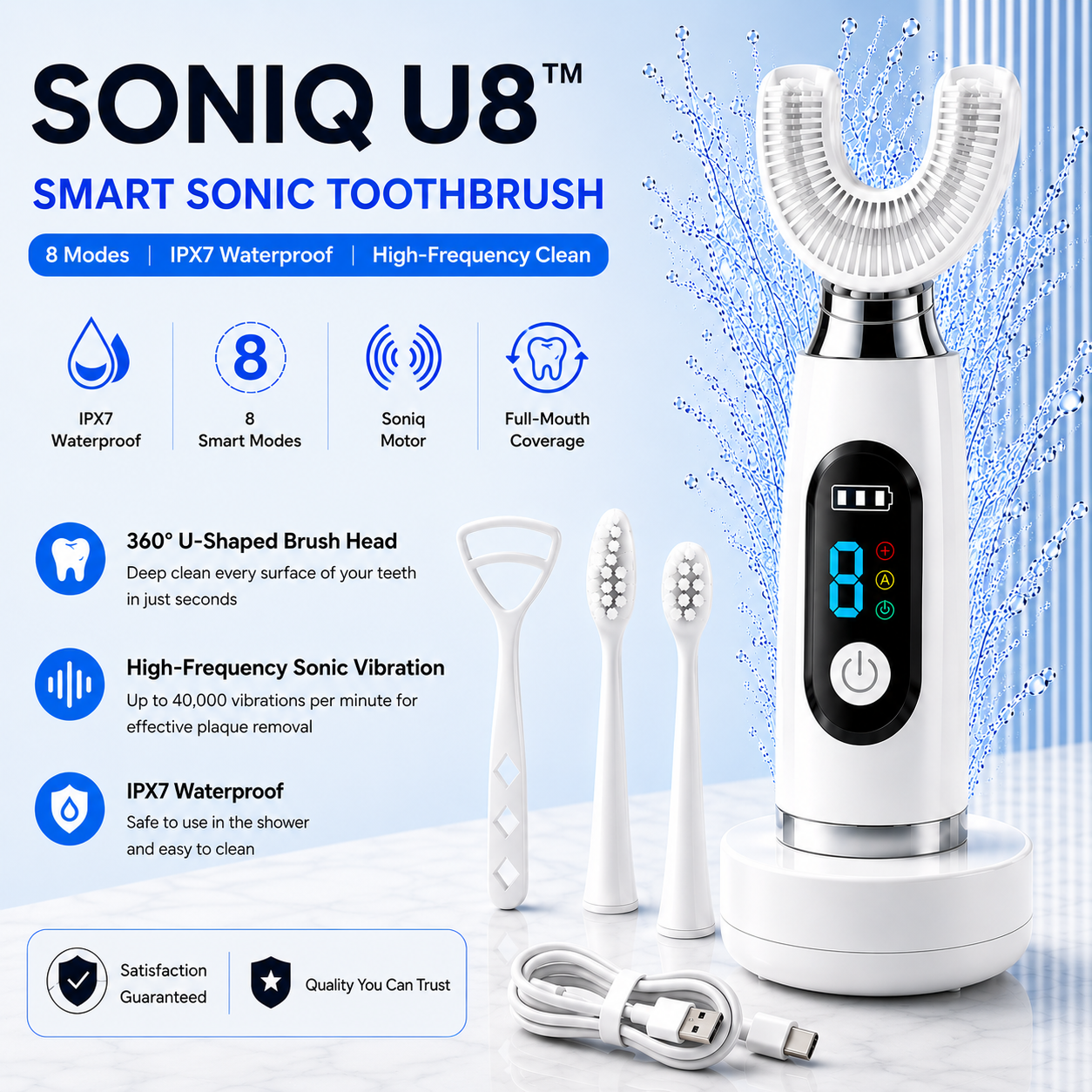 Soniq U8™ - U-Shaped Electric Toothbrush