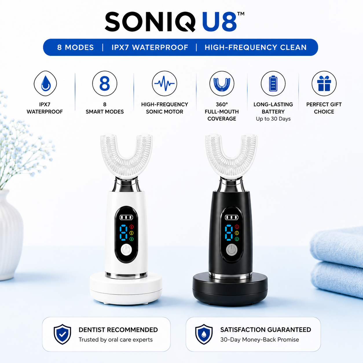 Soniq U8™ - U-Shaped Electric Toothbrush